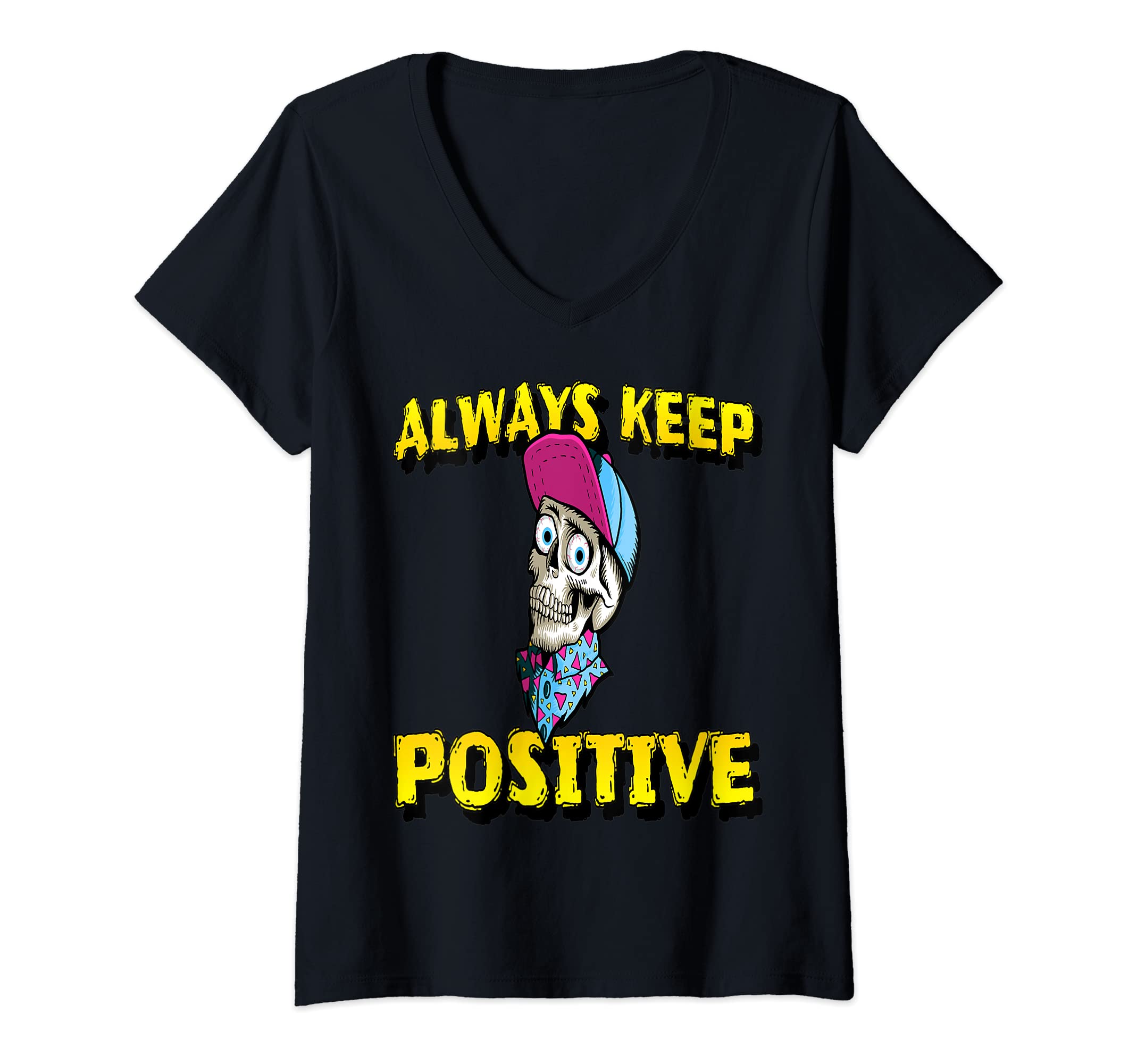 Womens Keep positive V-Neck T-Shirt