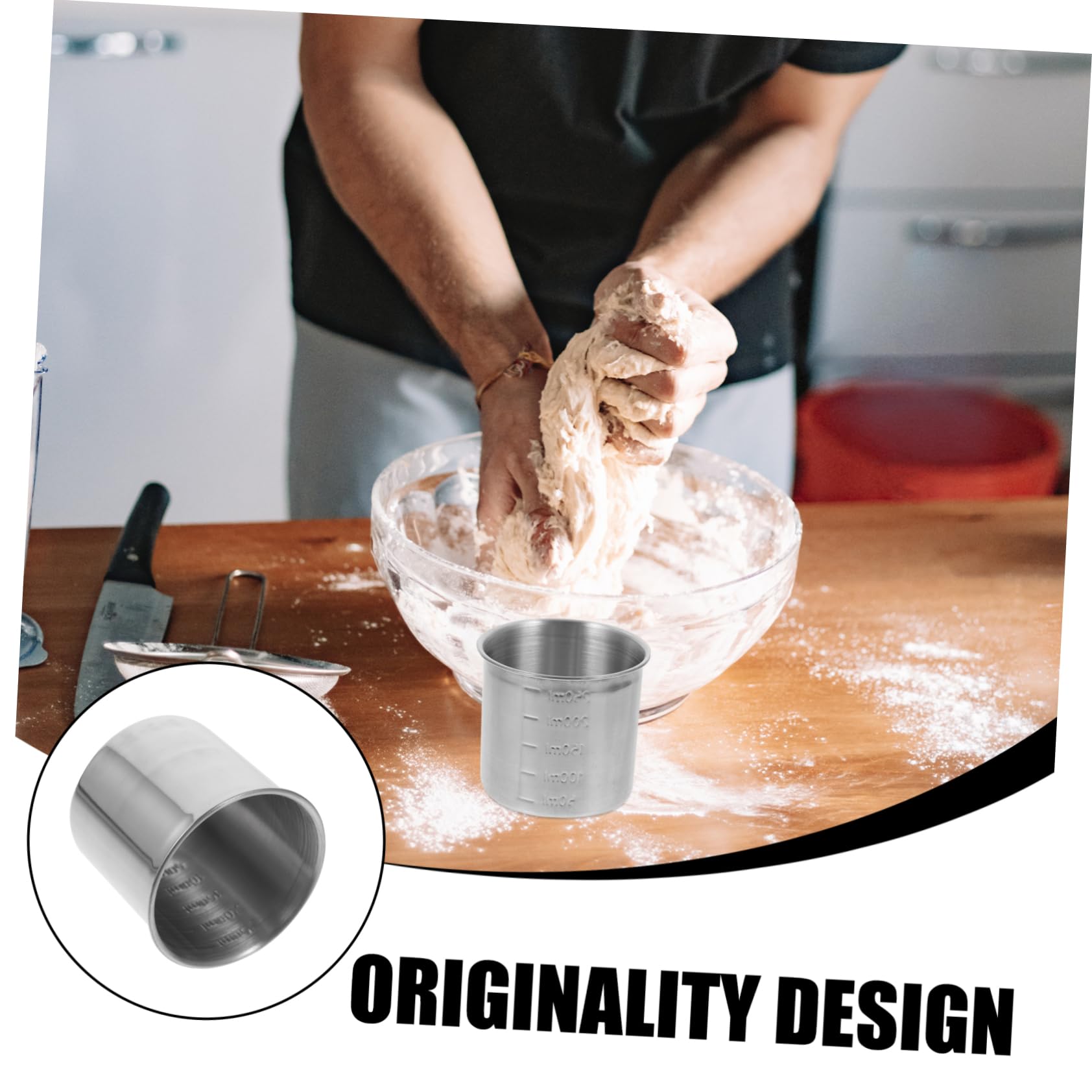 Amosfun 3 Stück Handliche Messbecher Für Die Küche Aus Edelstahl Mit Behältern Für Mehl Latte Art Und Sirup Zum Einfachen Kochen Abgestuft