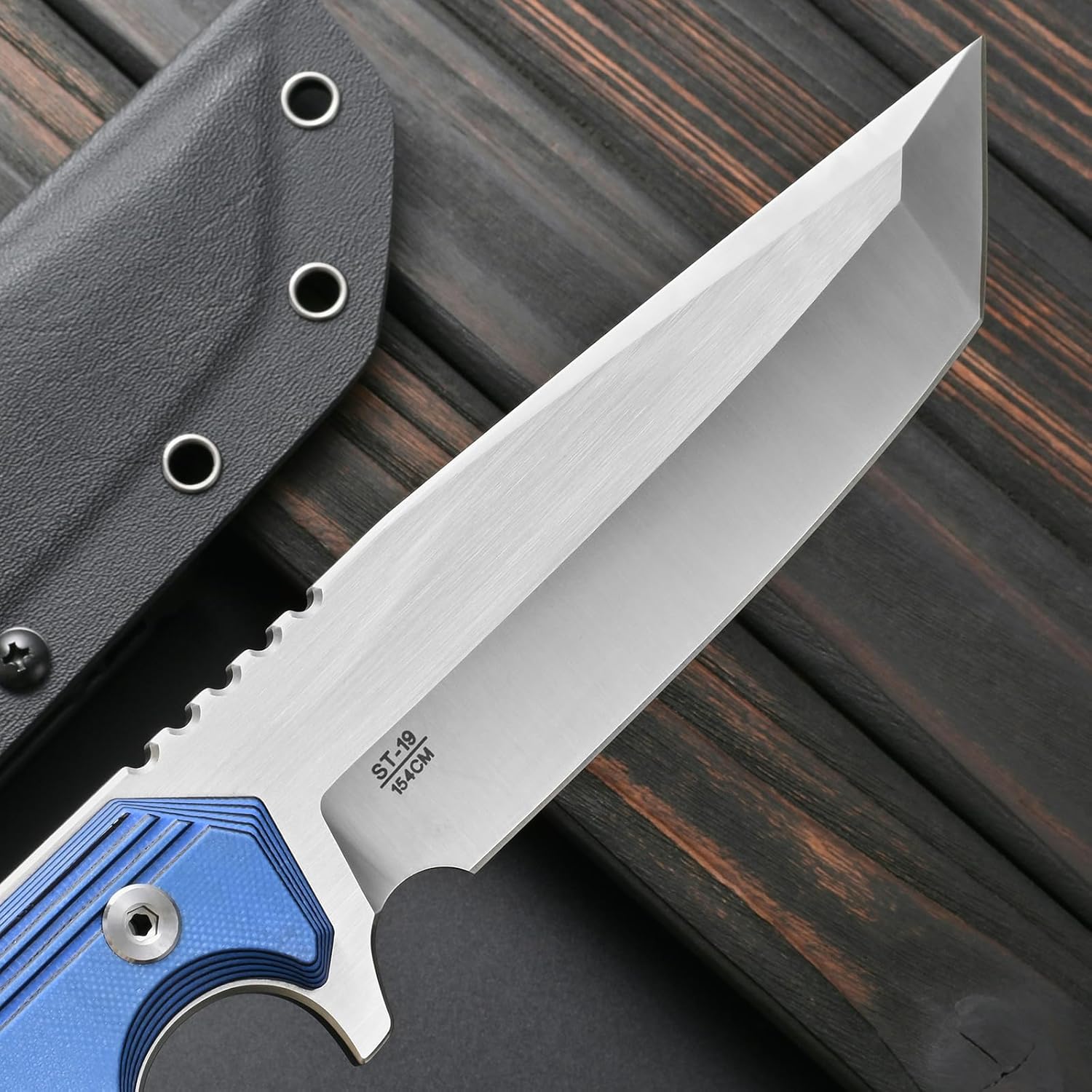 Sitivien ST19 Fixed Blade Knife 154CM Stainless Steel Blade Colorful G10 Handle Full Tang EDC Fixed Knifes for Outdoor Working Camping Hunting(Blue)