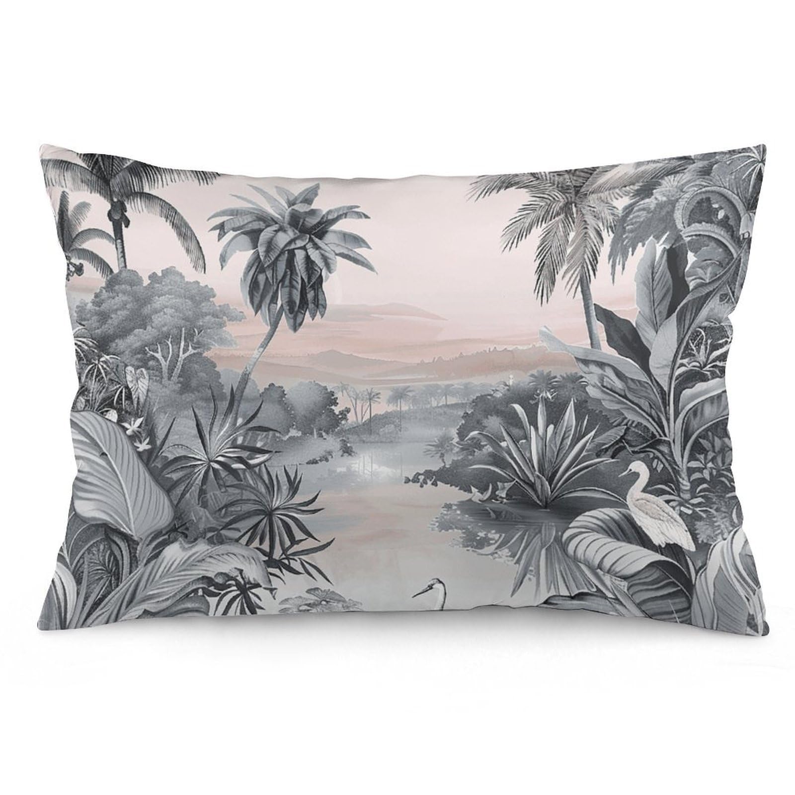 NONHAI 2 Pack Pillow Cases for Hair and Skin, Soft Breathable Pillow Case Covers with Hidden Zipper, Tropical Palm Trees Pillowcase 20"x30" Pillow Covers for Sleeping Gift