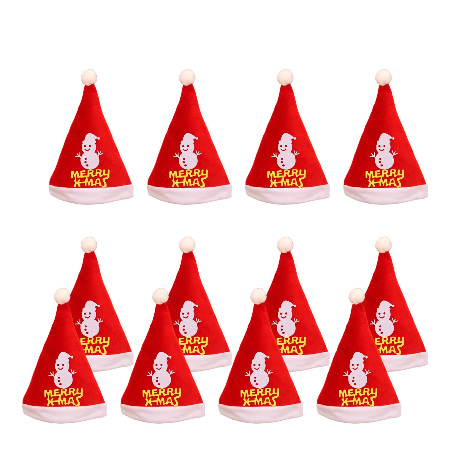 Buxuaaaa Of 12 Festival Santa Hat with White Brims Santa Hat Personalized Christmas Party Costume Accessories Comfortable