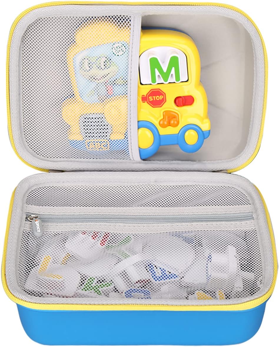 Aproca Case Compatible with Leapfrog Fridge Phonics Magnetic Letter Set, Portable Storage Bag for Accessories -Blue-yellow zipper (Case Only)