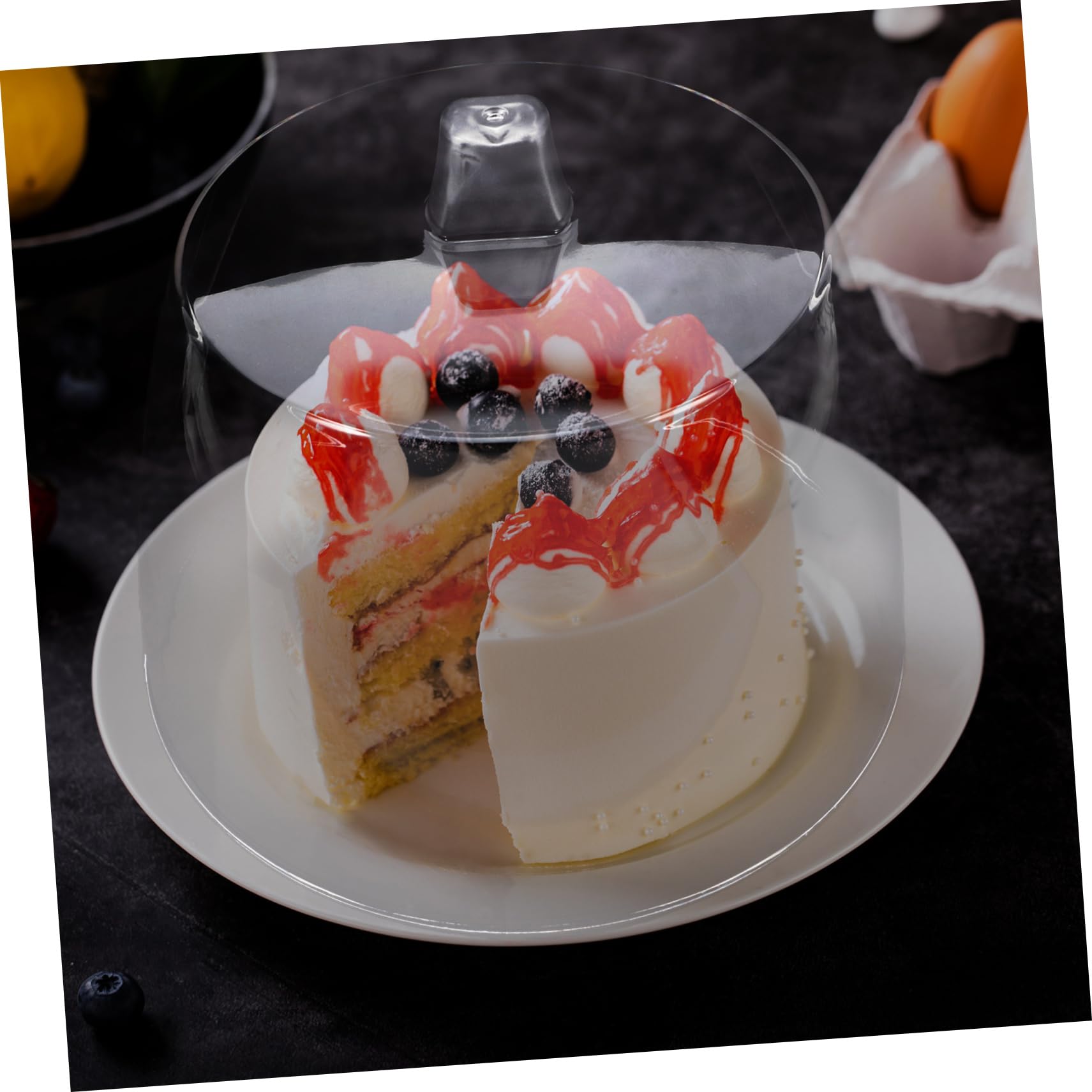 COLLBATH Transparente Käseglocke aus Acryl Robust und Tragbar für Kuchen und Früchte Leicht zu Reinigen für Picknick und Draußen Herdabdeckung Gasherd