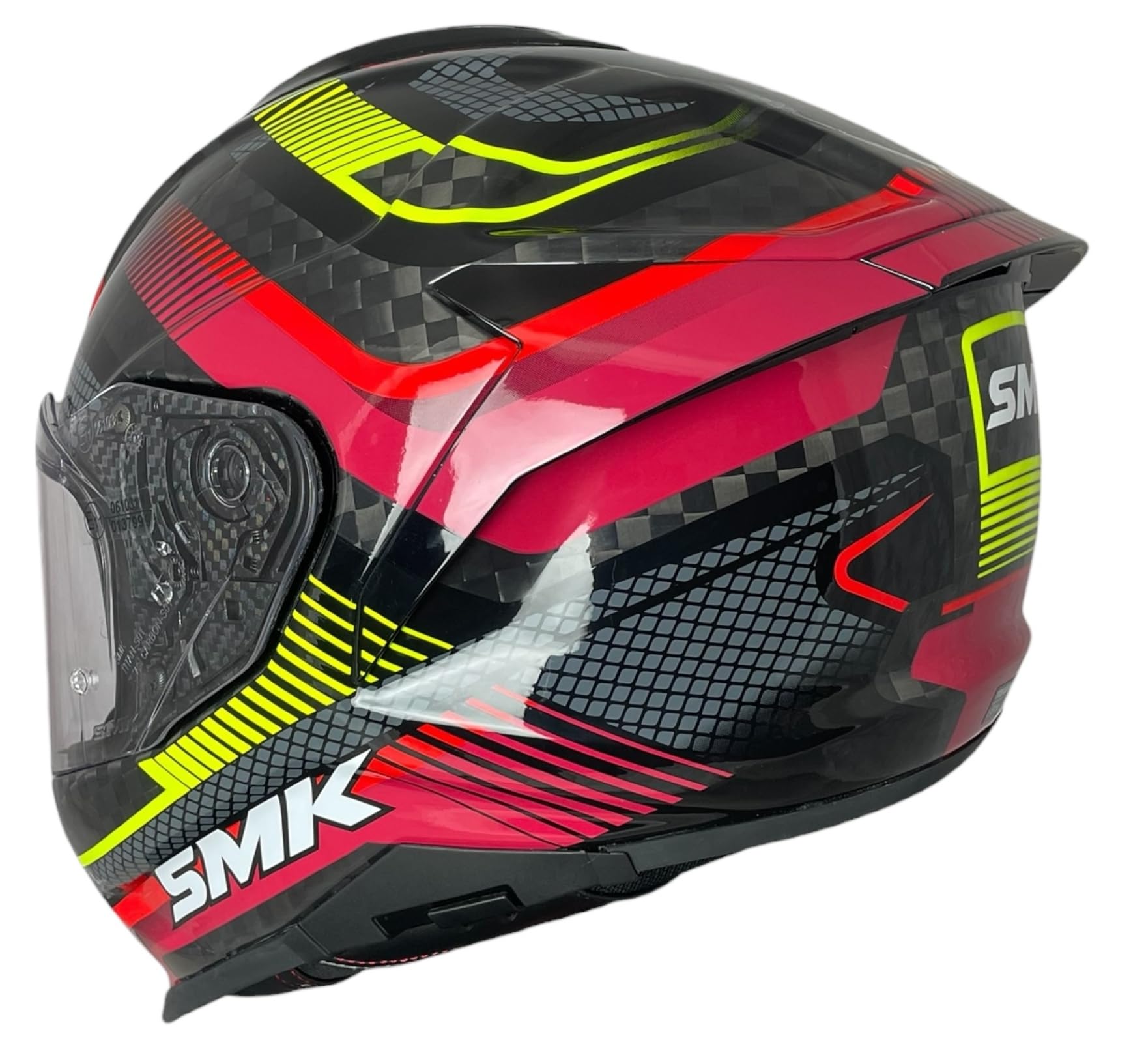 Casco Integral de Moto SMK Titan Carbon Razor GL234 – Fibra de Carbono Decorado Brillo, Ligero, Deportivo, y Visor Antirrayas (L 59/60)