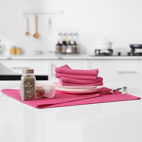 Miniatura 112 de Kitinjoy - Paños de cocina 100% algodón, paquete de 6 paños de cocina ultra suaves y absorbentes para secar platos, toallas de cocina de secado