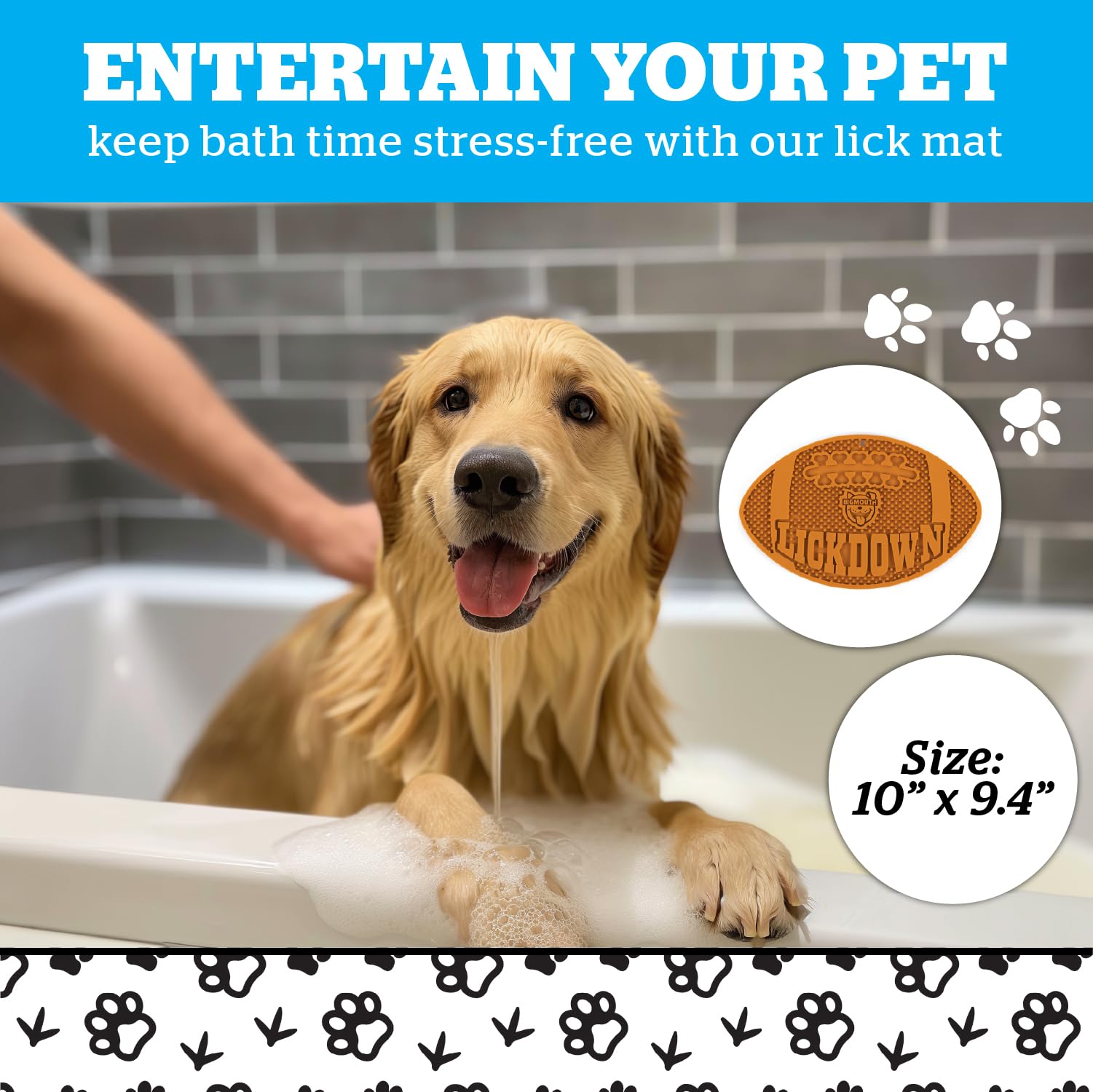 BigMouth Touchdown Leckmatte Für Hunde & Katzen – Rutschfeste Spielmatte Zum Beruhigen & Beschäftigen