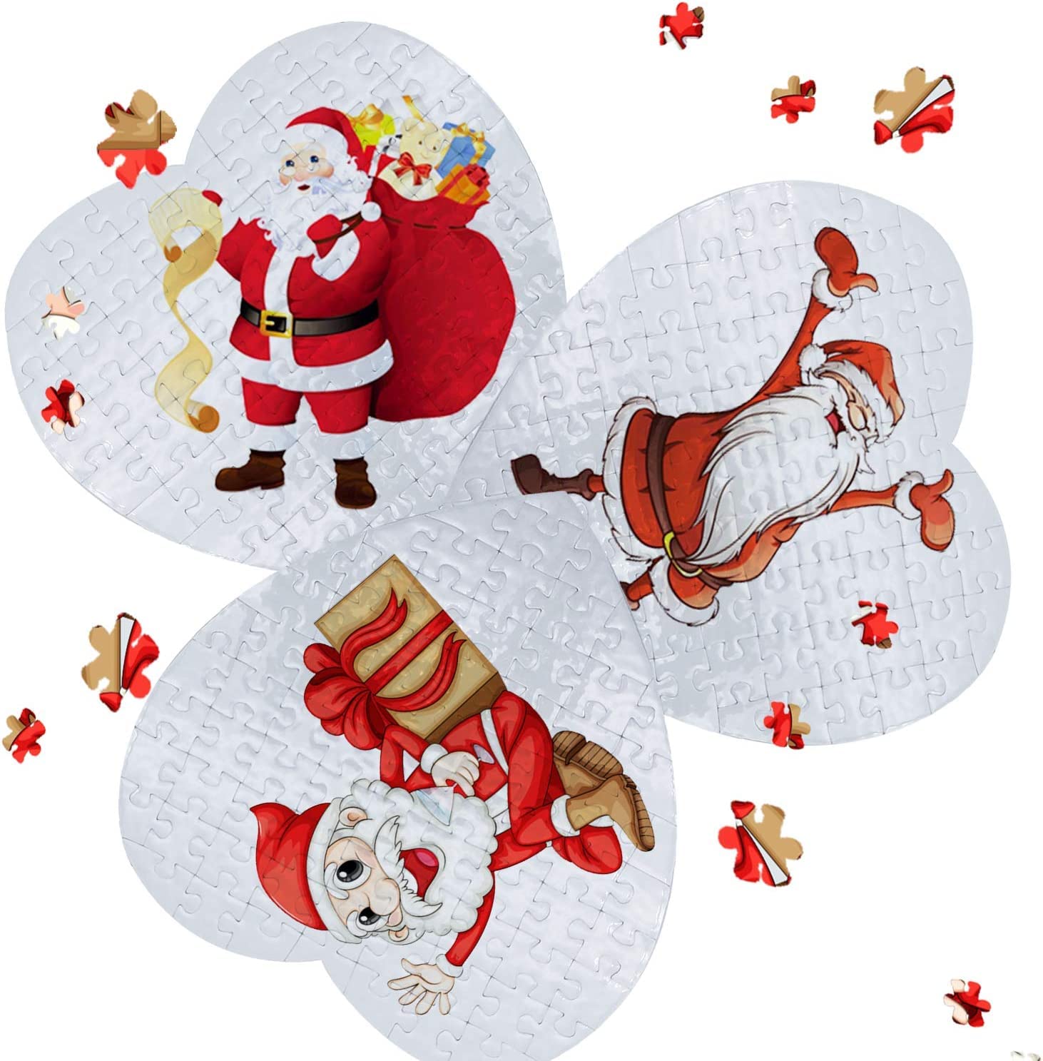 3 sets Blank Heart Puzzles,Sublimation Heart Shaped Puzzles,Heat Press Thermal Transfer White DIY Custom Puzzle for Decorating,birthday Gift
