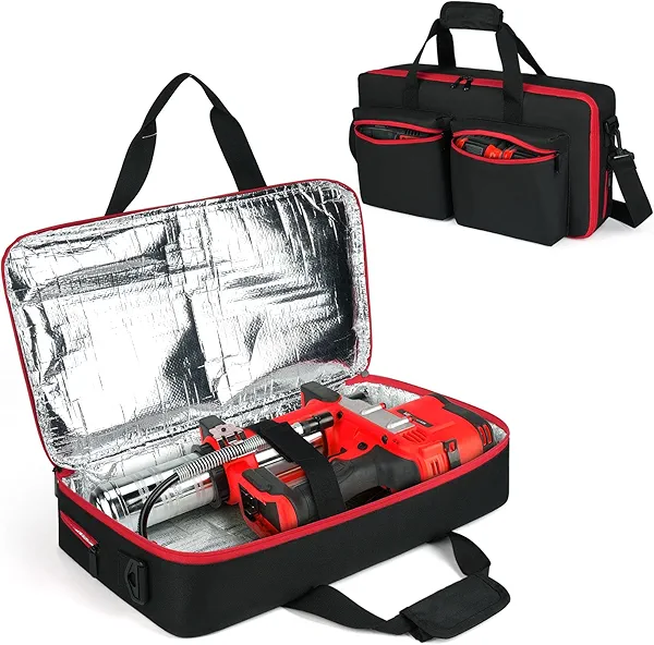 MRINCA Grease Gun Case Compatible with Milwaukee M18 2646-20/Milwaukee M12 2446-20/Dewalt DCGG571B Grease Gun Kit,Portable Carrying Bag Compatible with Milwaukee M18 Tool,Battery and Charger,Bag Only