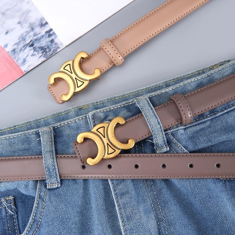 Women's Simple Genuine Leather Belts Fashionable Basic Belt for Jeans and Casual Outfits3