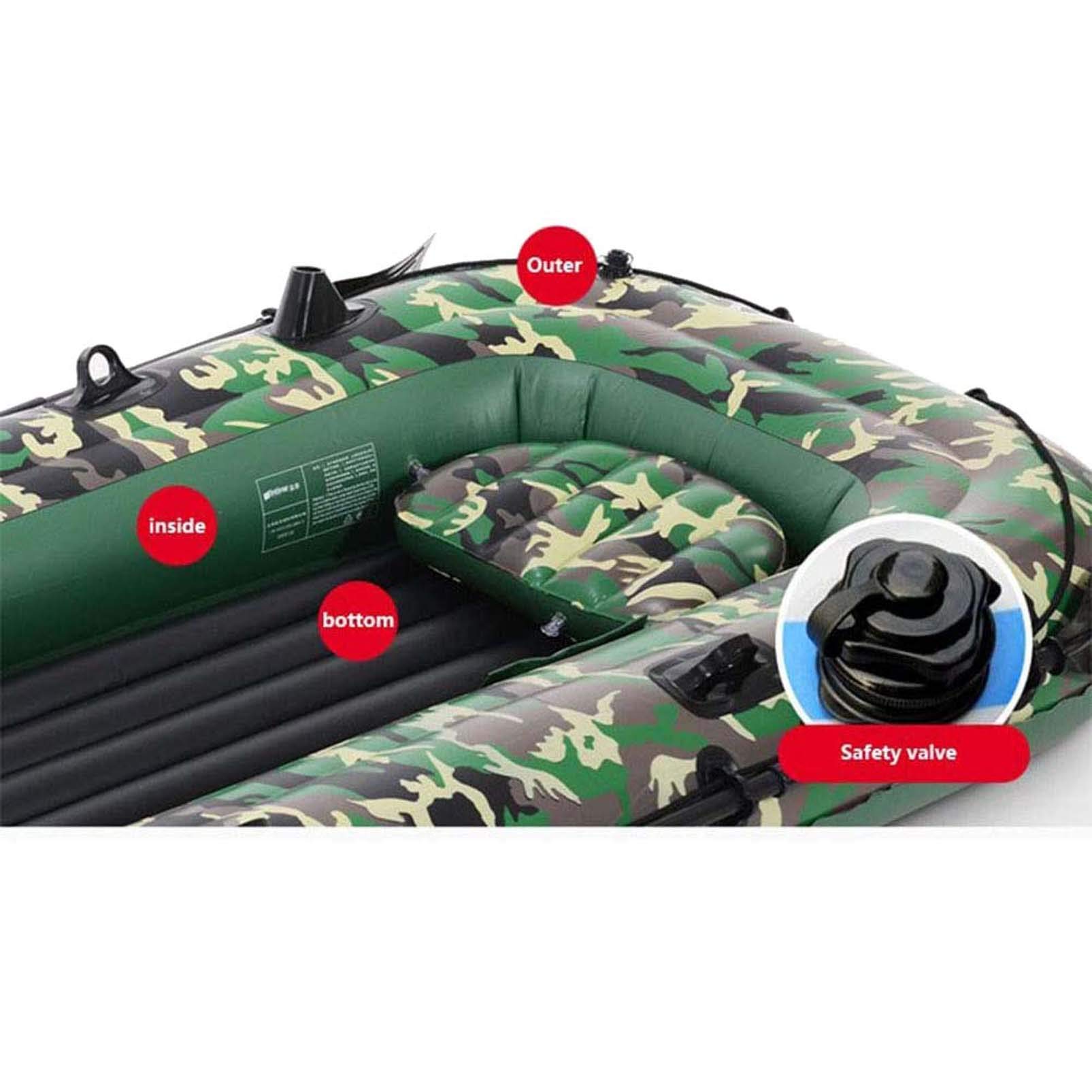Schlauchboot für 4 Personen, Gummifischerboot Ruderboot mit Pumpe, Ruder, Reparaturwerkzeughalterung bis 320 kg Geeignet für angeln, Wassersport, Urlaub und Freizeit