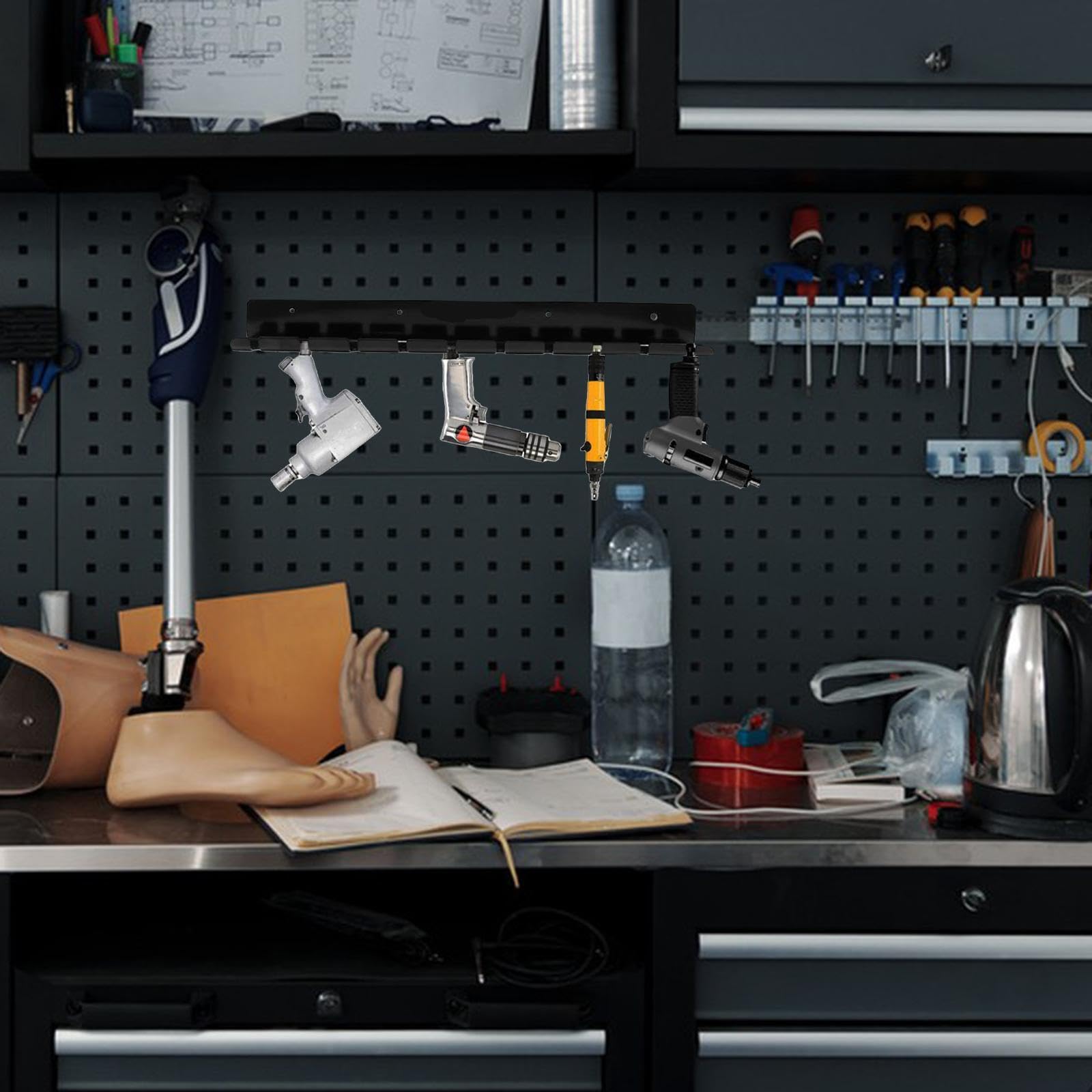 Soporte Organizador Neumático, Estante de Almacenamiento de Herramientas Neumáticas, Material de Hierro, Adecuado para Espacios de Trabajo Artesanales