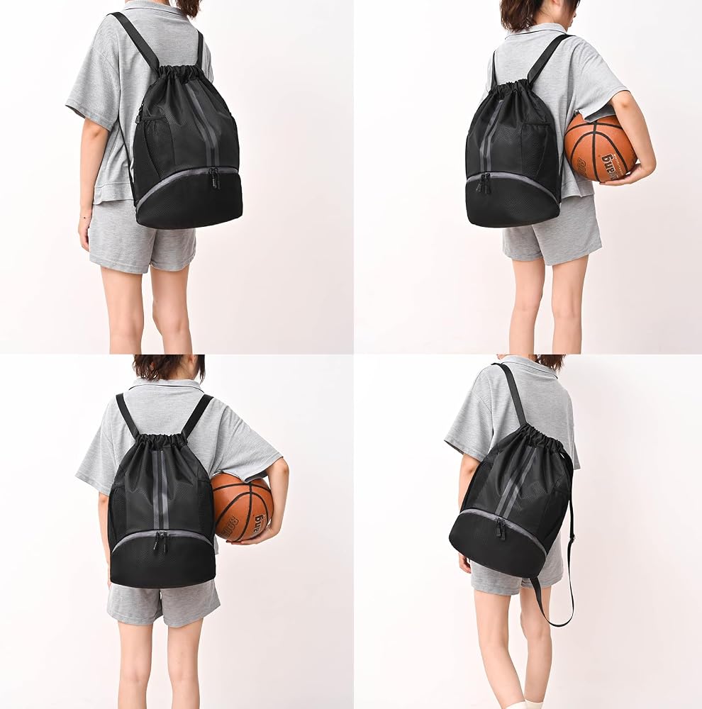 Amazon.com | LOKAPEGY Drawstring Gym Bag for Men, Waterproof Drawstring  Backpack for Women, Swim with Shoes Compartment, Pull String Sport Bag for  Soccer and Basketball. (Rose) | Drawstring Bags