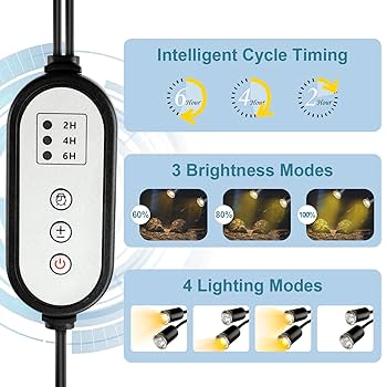 Lampada Riscaldante Tartarughe A Due Teste 25W+50W - UVA+UVB Con Timer Per Rettili - Foto 7