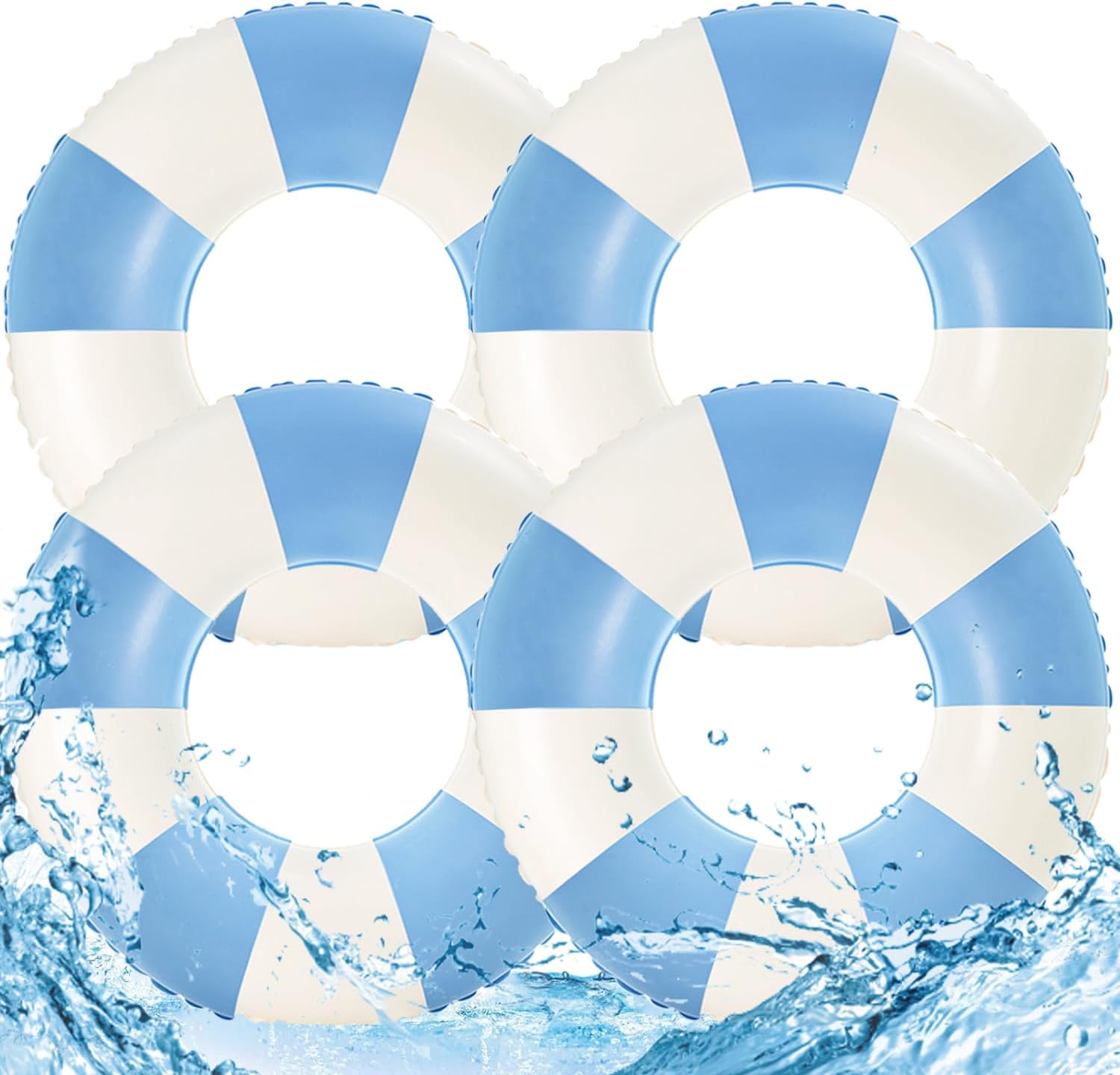 4PCS Floats for Adults Rings Striped Pool Float Large Swim Ring for Adults,35 Inch Classic Striped Teens Adult Inner Tubes Summer Beach Bachelorette Party