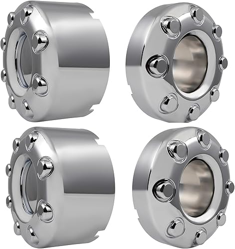 OCPTY Paquete de 4 tapas de cubo central cromadas plateadas, repuesto para ruedas de acero OEM, 4 tapas centrales plateadas