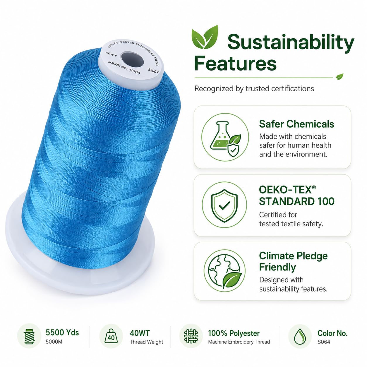Amazon.com: Simthread Embroidery Machine Thread 5000M 40WT