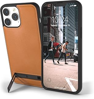 Snakehive Metro Leather Case for Apple iPhone 13 Pro Max || Real Leather Phone Case with Stand || Genuine Leather & MagSafe Compatible Leather Cover with Kickstand (Brown)