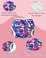 Vista 50 de Alva, Pañales de bebé para nadar, paquete de 2 unidades, talle único, reutilizable, lavable y ajustable de 0 a 36 meses. Tamaño de 10 a 40 lbs