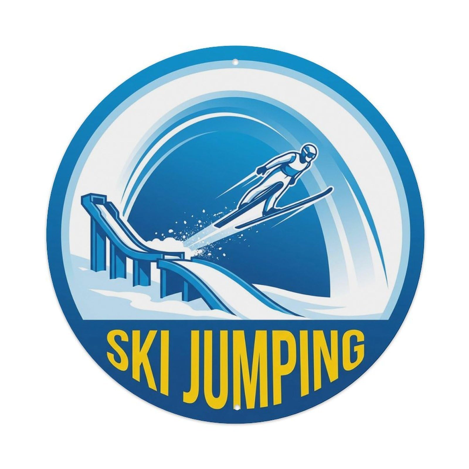 Vintage Ski Jumping Extreme Sports Vintage Metal Tin Sign Plaque Wall Decor for Cafe, Club Bar, Office, Garden Metal Poster 8x8Inch