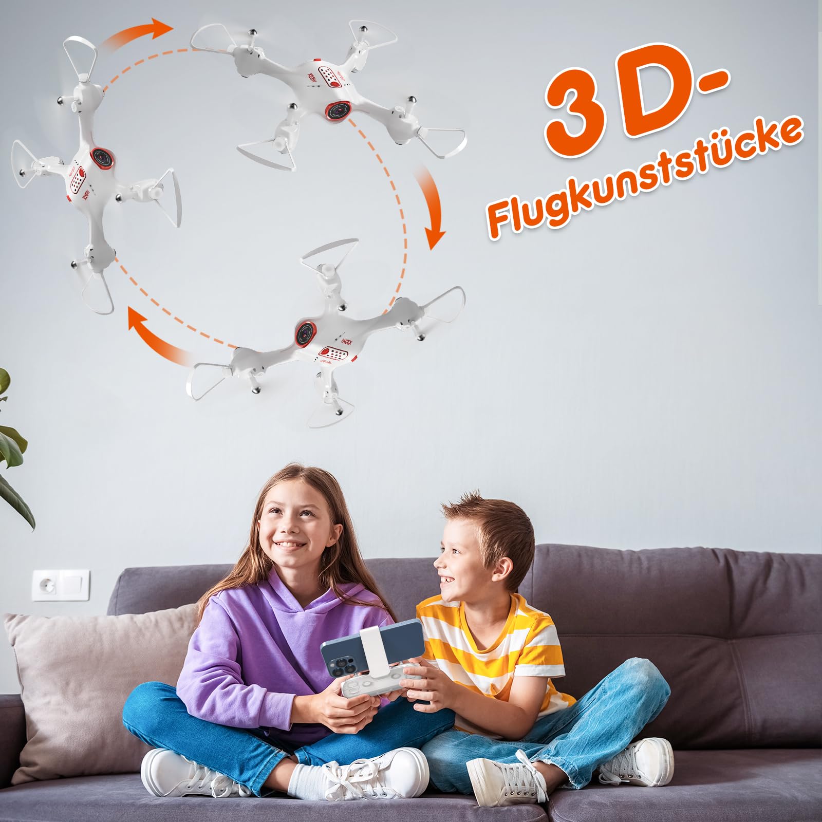 Loolinn | Drohne mit Kamera als Geschenk für Kinder ab 8 Jahren - Sehr Einfach zu Fliegen, Echtzeit-Videoübertragung - Drohne für Kinder, Geprüftes C0-Zertifikat (Geschenk für Jungen und Mädchen)