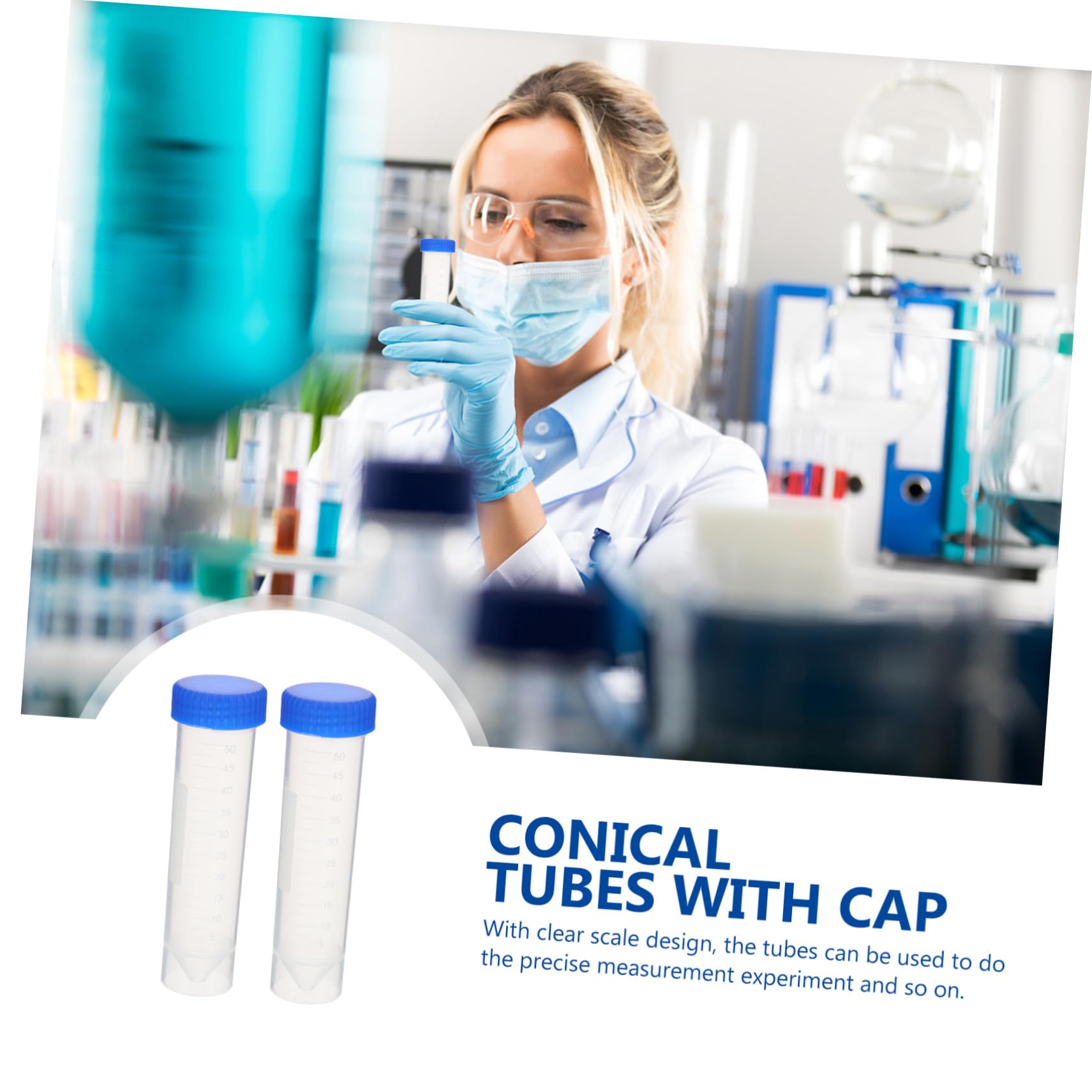 Centrifuga per Biologia Molecolare e Coloranti Alimentari 50 Tubi da 50 Ml in Plastica Tappo a Vite, Trasparenti e Facili da Osservare Colore Casuale