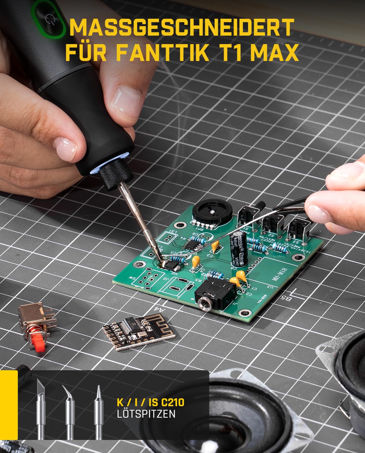 Fanttik C210 Lötspitzen, Ersatzlötspitzen für T1 Max, C210-K/I/IS, Schnellaufheizend, Lötspitzen für Lötkolben, 6 Stück