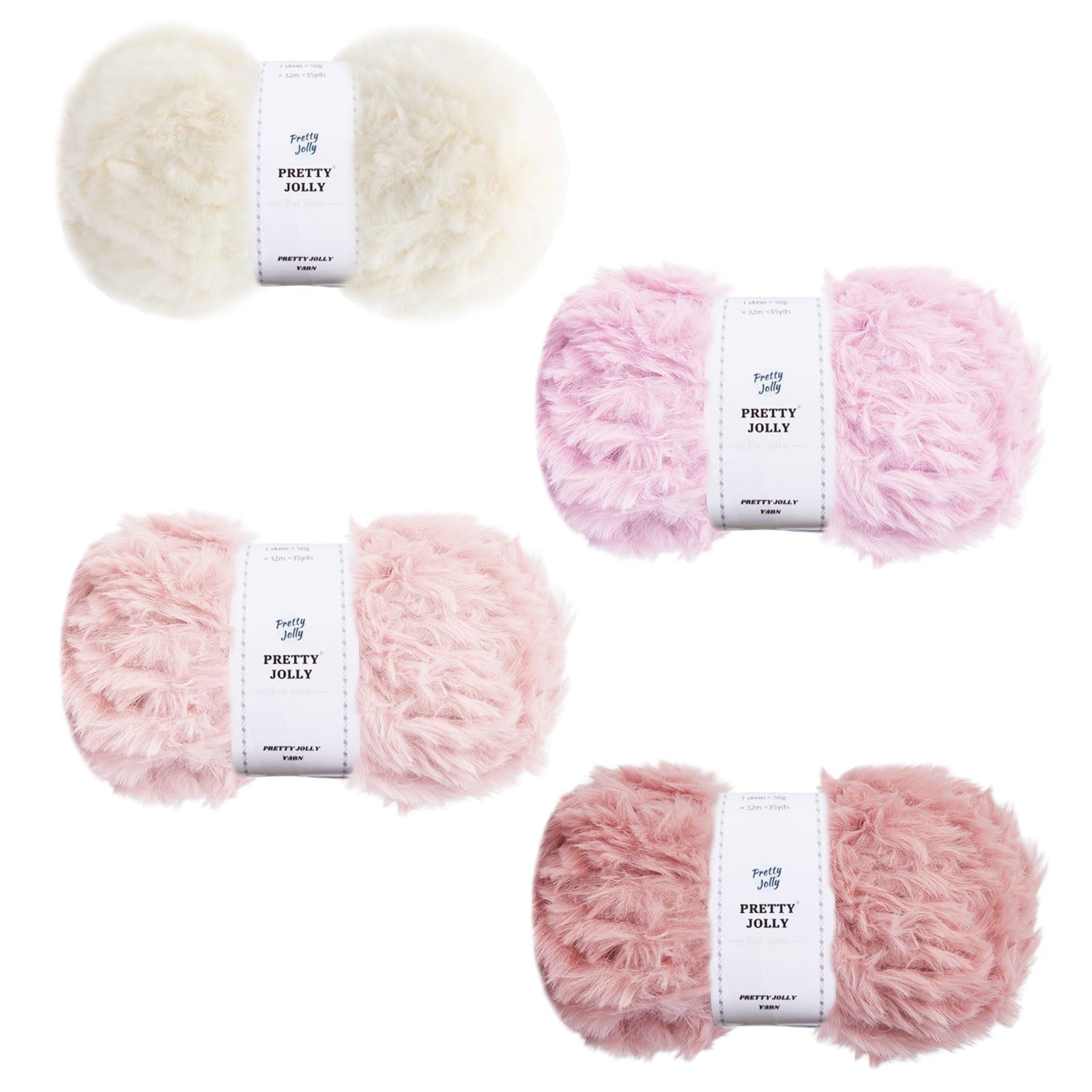 Pretty Jolly 4 Balls Faux Fur Yarn (Pink Series)