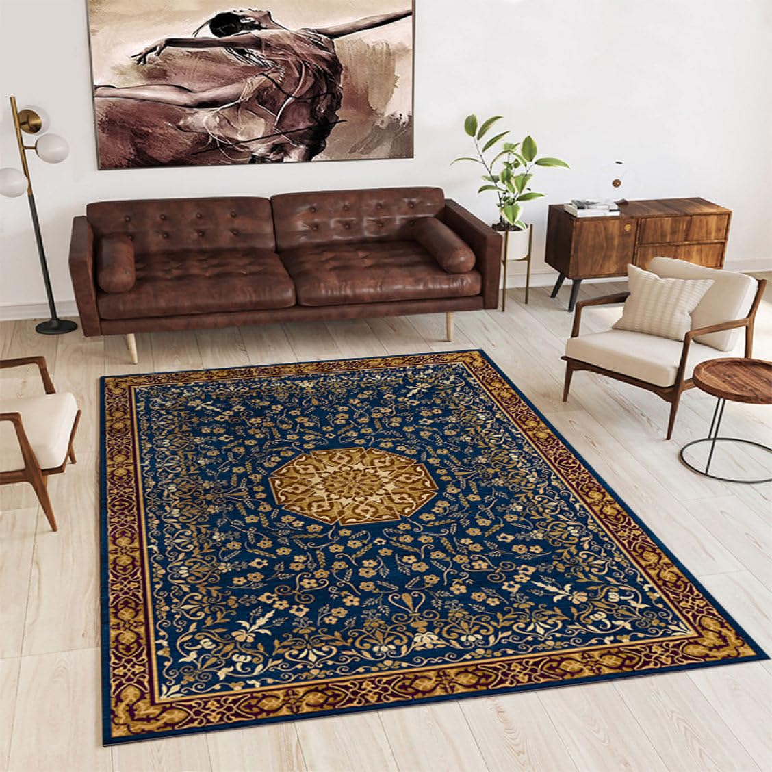 Amazon｜[DLAWF] ペルシャ絨毯 柄 ラグ カーペット 3畳 2畳 1畳