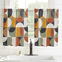 Vista 122 de Cenefa de cocina para ventanas, Día de la Independencia, pentagrama, textura de arpillera a cuadros, semitransparente, con bolsillo para barra