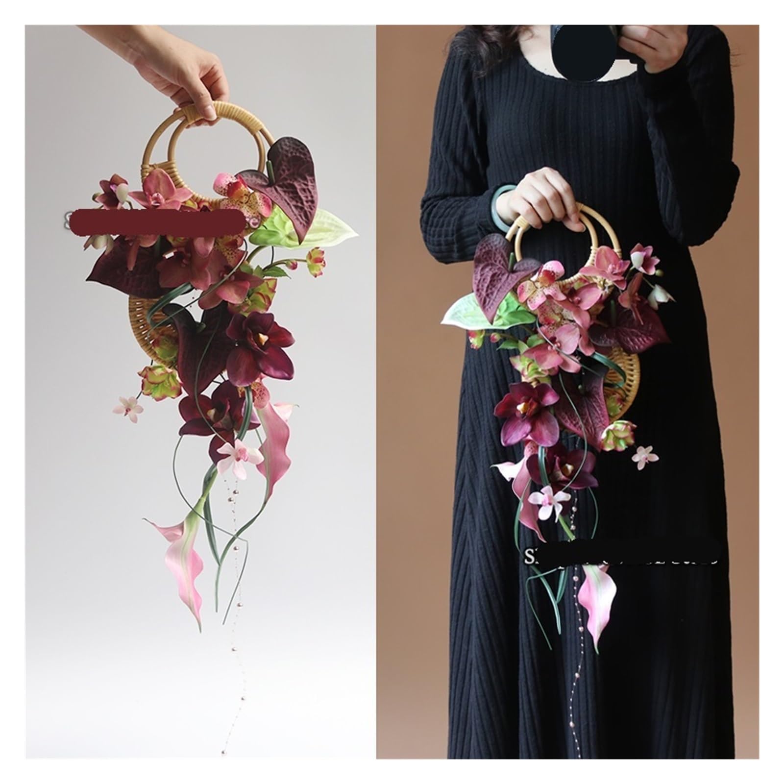 Gijmzy Color6 Wedding Artificial Moth Orchid Flowers Pearl