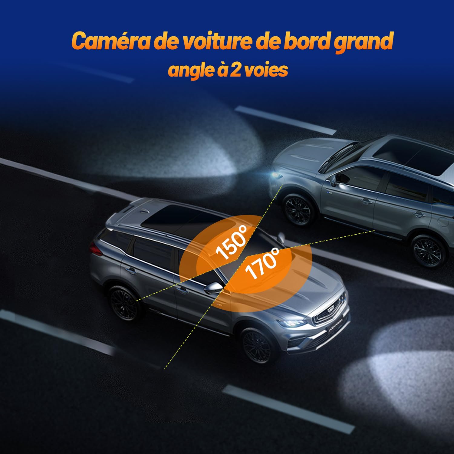 Dashcam Voiture 4K Avant + Arrière Volam - Caméra Embarquée Avec Vision Nocturne, Capteur G, Mode Parking Et Carte 64 Go Incluse