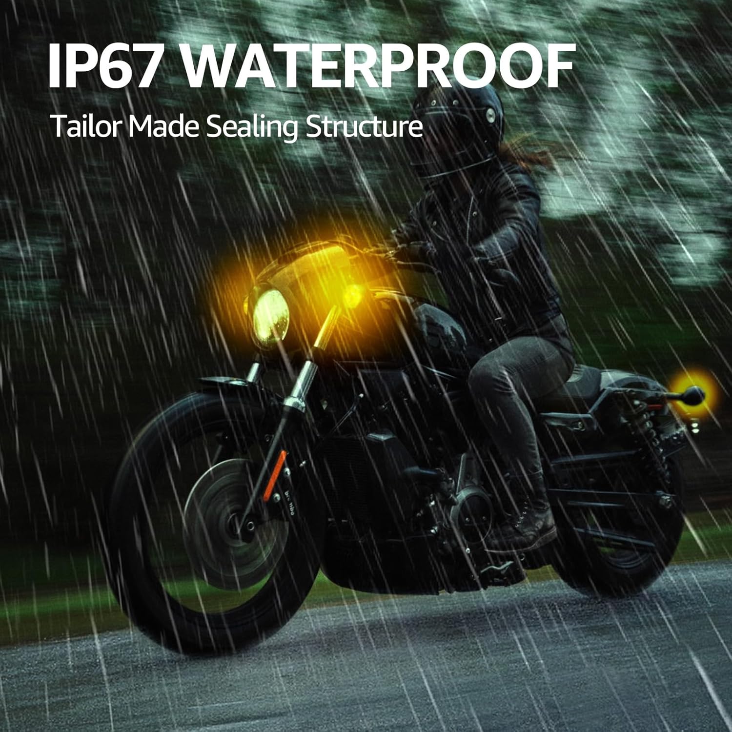 Motorcycle LED Turn Signals Blinker Lights 39/41MM Fork Clamp Front Rear Set Compatible For Harley Sportster XL 1200 883