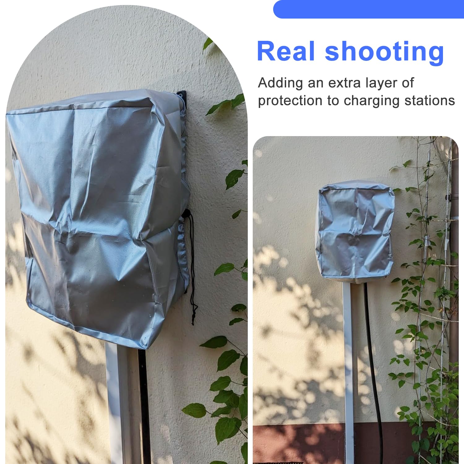 Wallbox daszek chroniący przed warunkami atmosferycznymi do stacji ładującej, montaż ścienny, tkanina Oxford, ochrona przed warunkami atmosferycznymi, osłona do Wallboxa, stacja ładująca EV (40 x 32 x