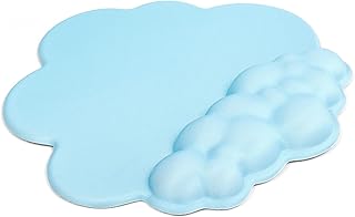 Gaming Mouse Pad Wrist Rest,Ergonomic Cloud Wrist Rest Mousepad with Gel Memory Foam,Non-Slip Rubber Base,Comfortable Mouse Pad for Home Office,Laptop,Mac,Lightweight,Easy Pain Relief-Blue