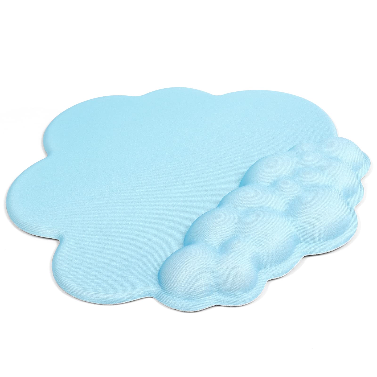 Gaming Mouse Pad Wrist Rest,Ergonomic Cloud Wrist Rest Mousepad with Gel Memory Foam,Non-Slip Rubber Base,Comfortable Mouse Pad for Home Office,Laptop,Mac,Lightweight,Easy Pain Relief (Sky-Blue)
