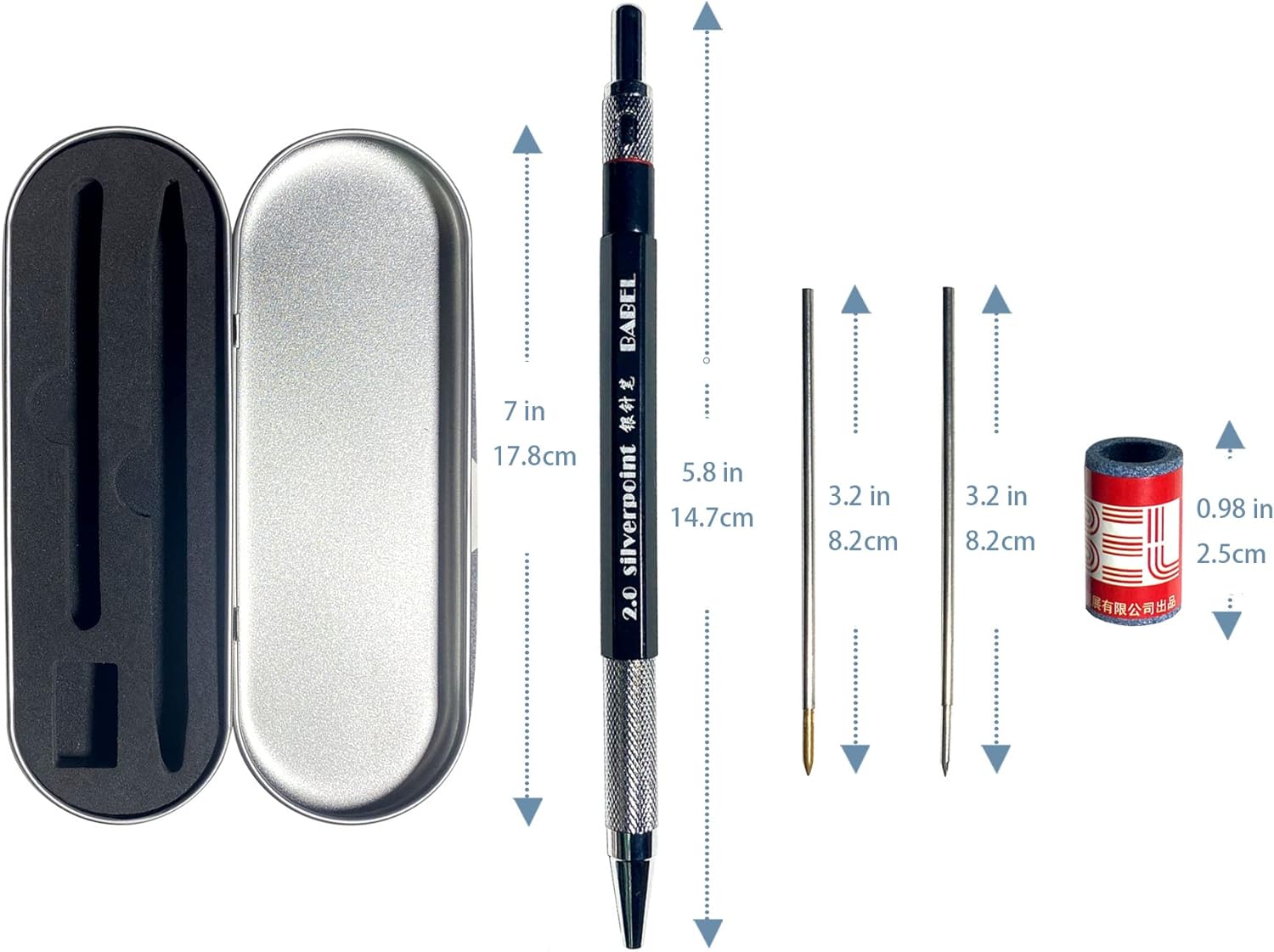 new type propelling pencil silverpoint silver needle pen stylus automatic mechanical pencil for silverpoint sketch paper