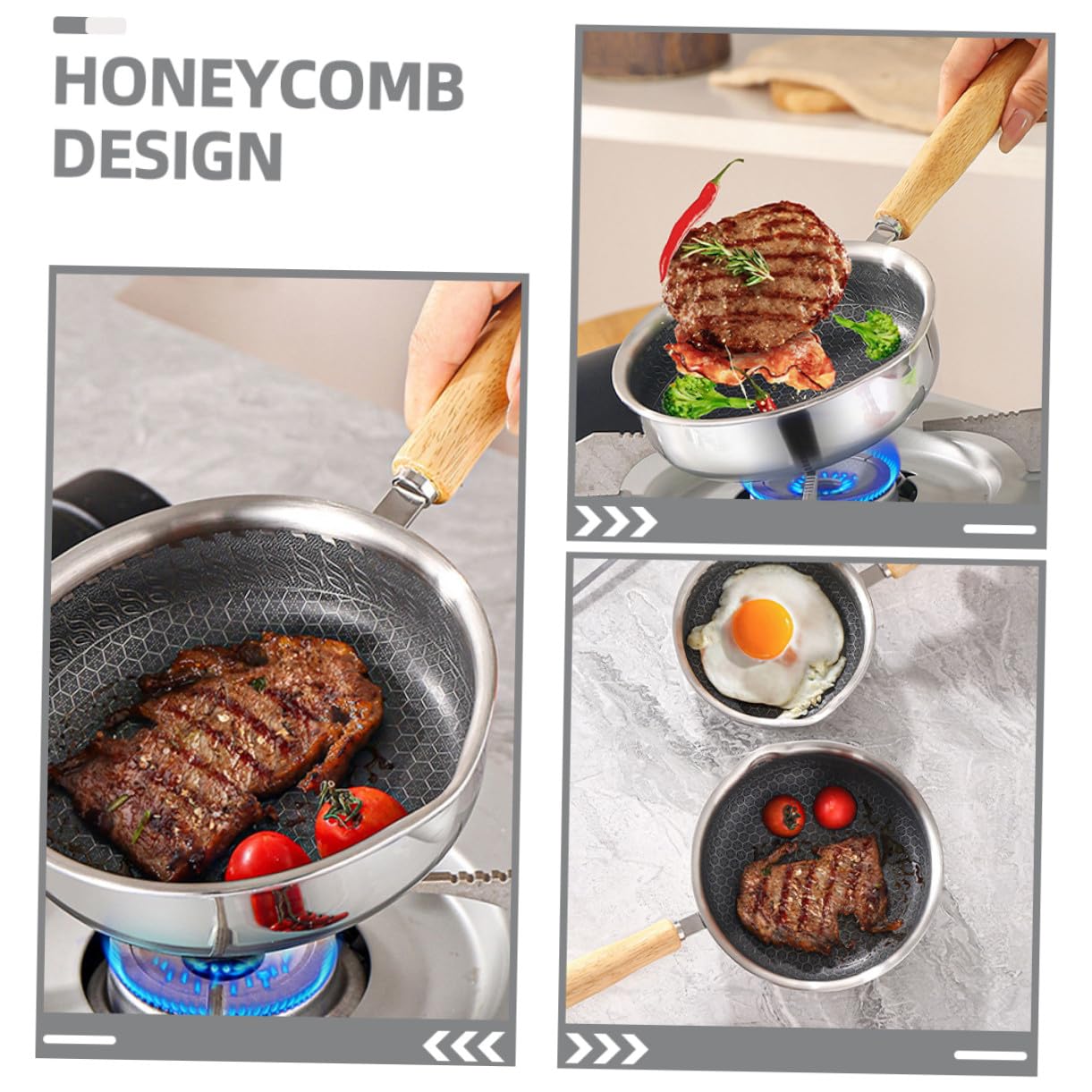 Honeycomb Antihaft Bratpfanne Hitzebeständig Kratzfest für Eier und Steaks Kompakte für Kleine Haushalte Einfache