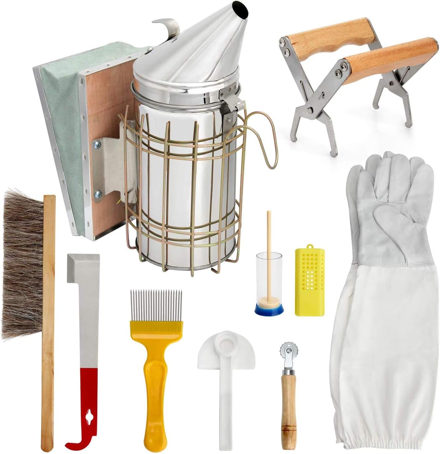 Blisstime 10 Pcs Beekeeping Supplies Tool Kit Beekeeper Bee Smoker