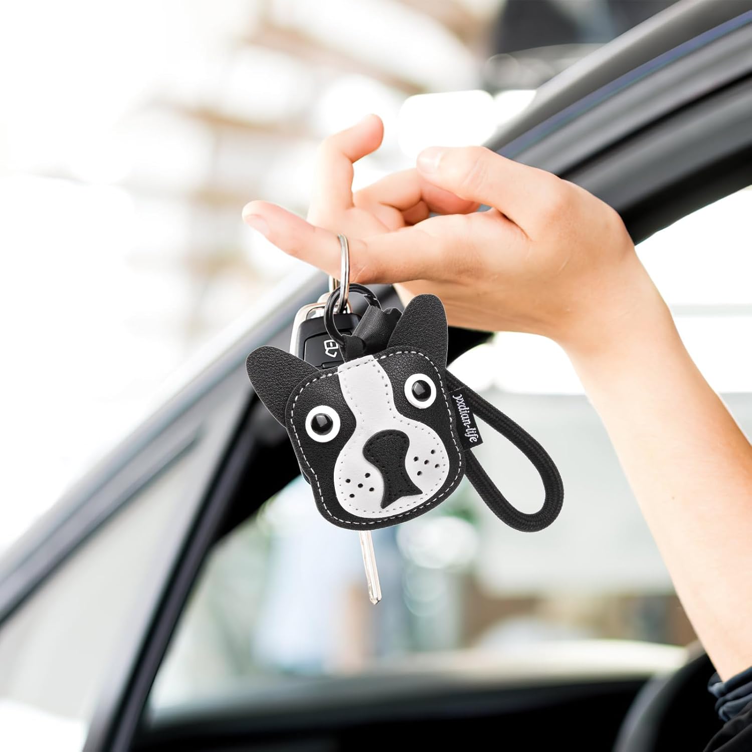 Dachshund Bulldog Keychain Dog Shaped Leather Bag Charm, Cute Keyring for Women Men Teens Gifts - Image 4