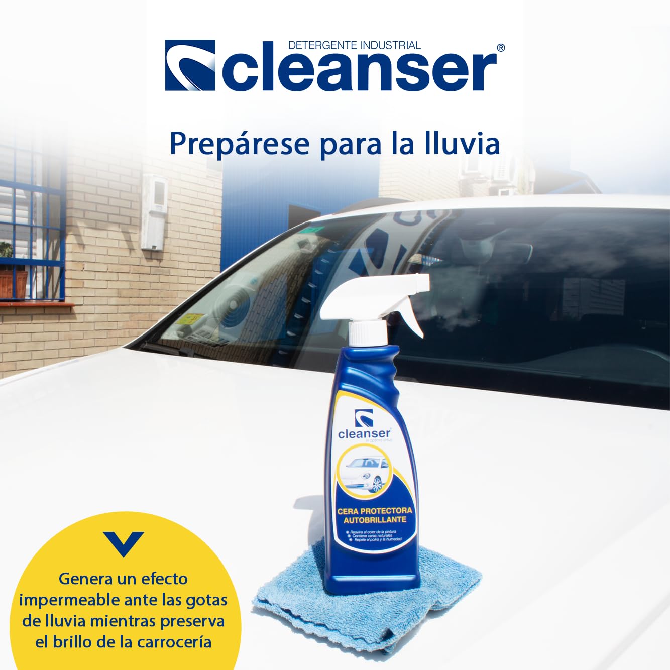 Cleanser. Cera Protectora Autobrillante. | Brillo excepcional | Protege la carrocería | Hidrofugante | Uso directo (14x500mL)