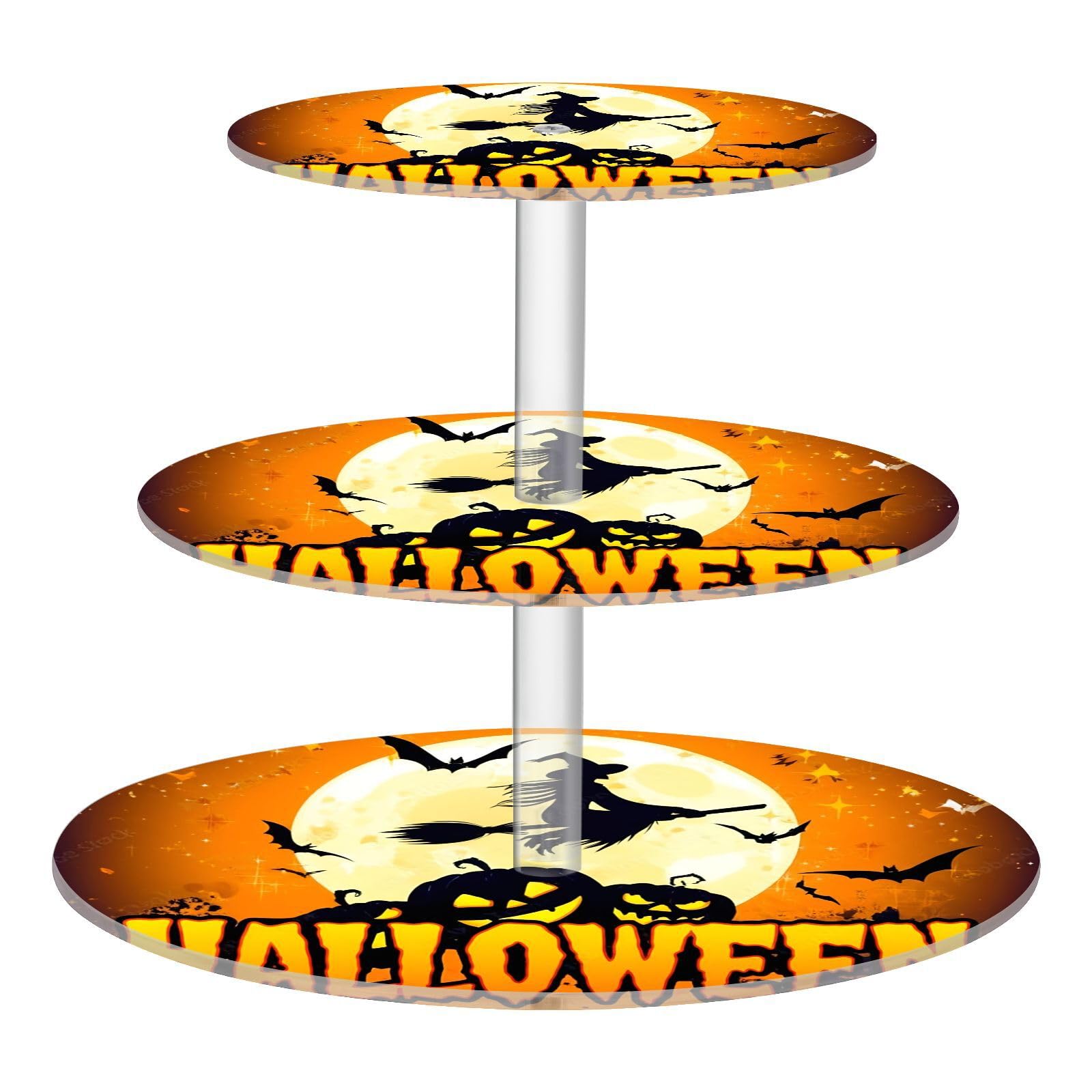 Nander 3 Tier Cupcake Stand,Halloween Witch Large Cupcake Tower Display, Round Cupcake Holder, Acrylic Dessert Stand, Pastry Display Tree for Party, Wedding, Baby Shower