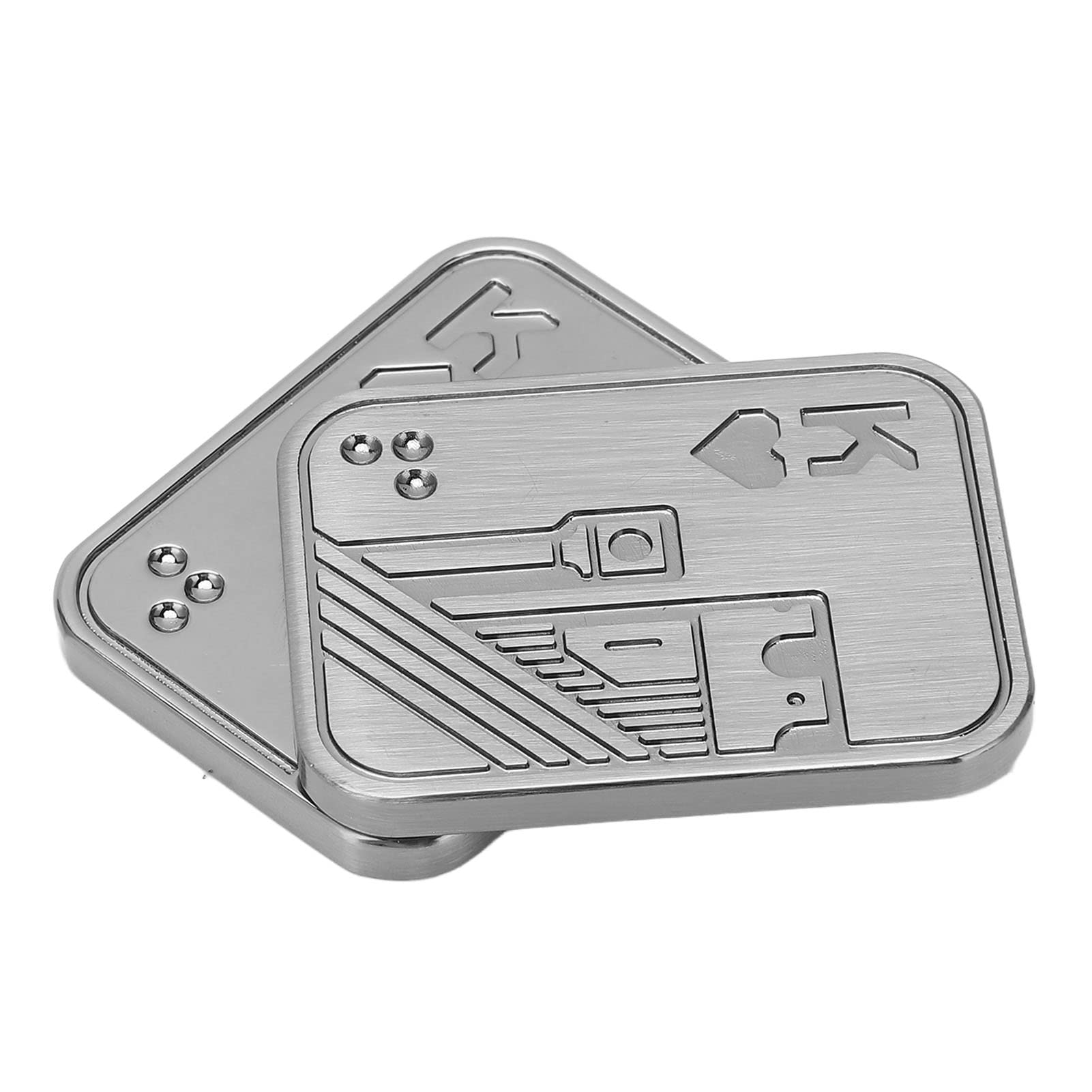 Metalowy Poker Fidget Slider, Stop cynku Dwurzędowy Magnetyczny tor ssący Crisp Clear Sound Stress Relief Metal Fidget Toys Unique Pattern Finely Polished Portable Haptic Coin