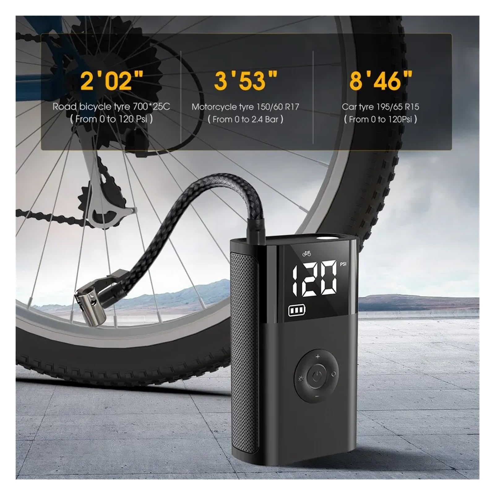 Mini Sprężarka Powietrza 12V 150PSI Przenośna Elektryczna Pompa Inflator Opon Samochodowych Do Motocykla Napełniania Rowerowych Szybki Użyciu