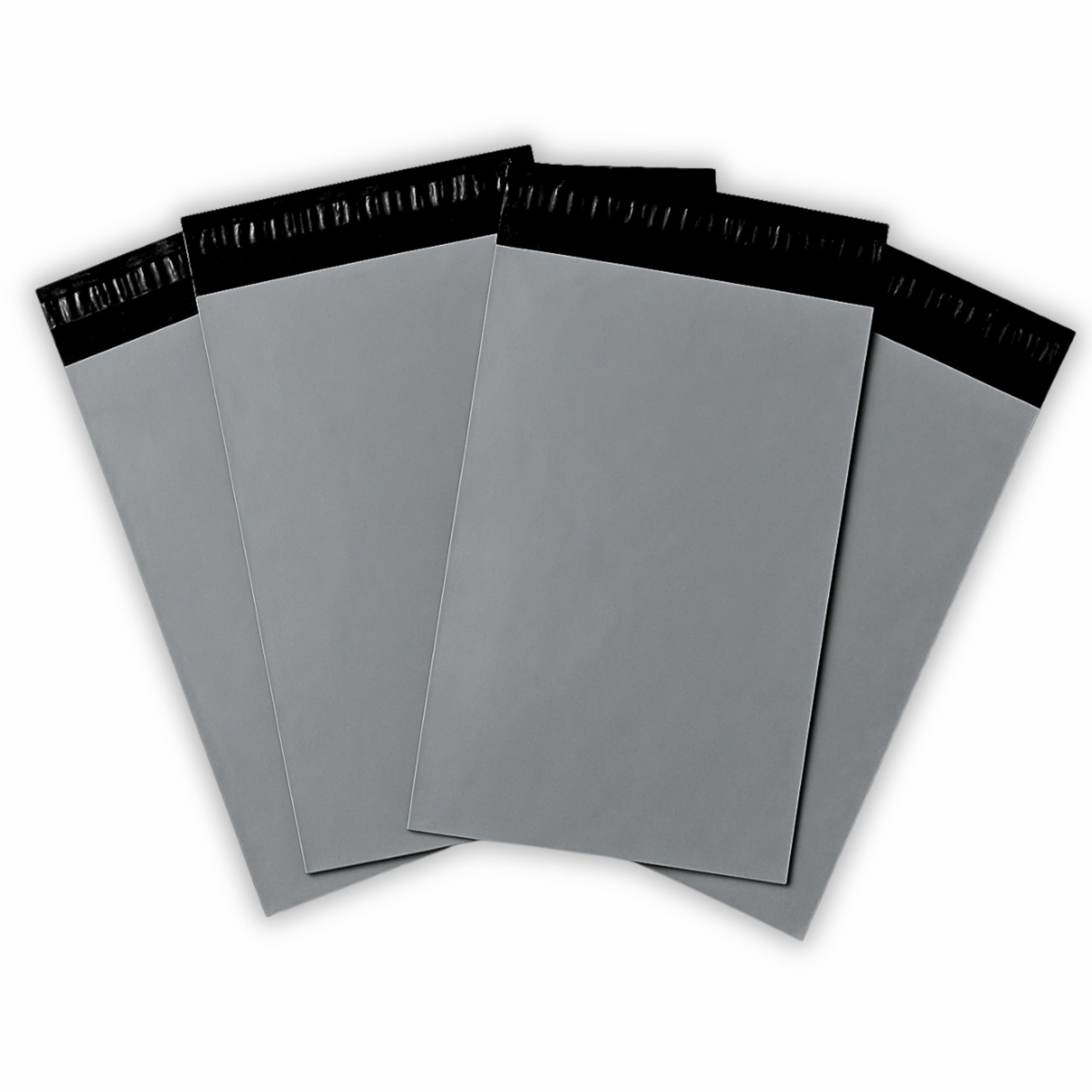 Somwell – 12 x 16 Inch Grey Mailing Bags, Pack of 100, Strong Polythene Postal Mail Bags, Self Seal, Waterproof, 60 Microns, Opaque, Tear Proof, Lightweight Parcel Delivery Bags (100, 12 x 16)