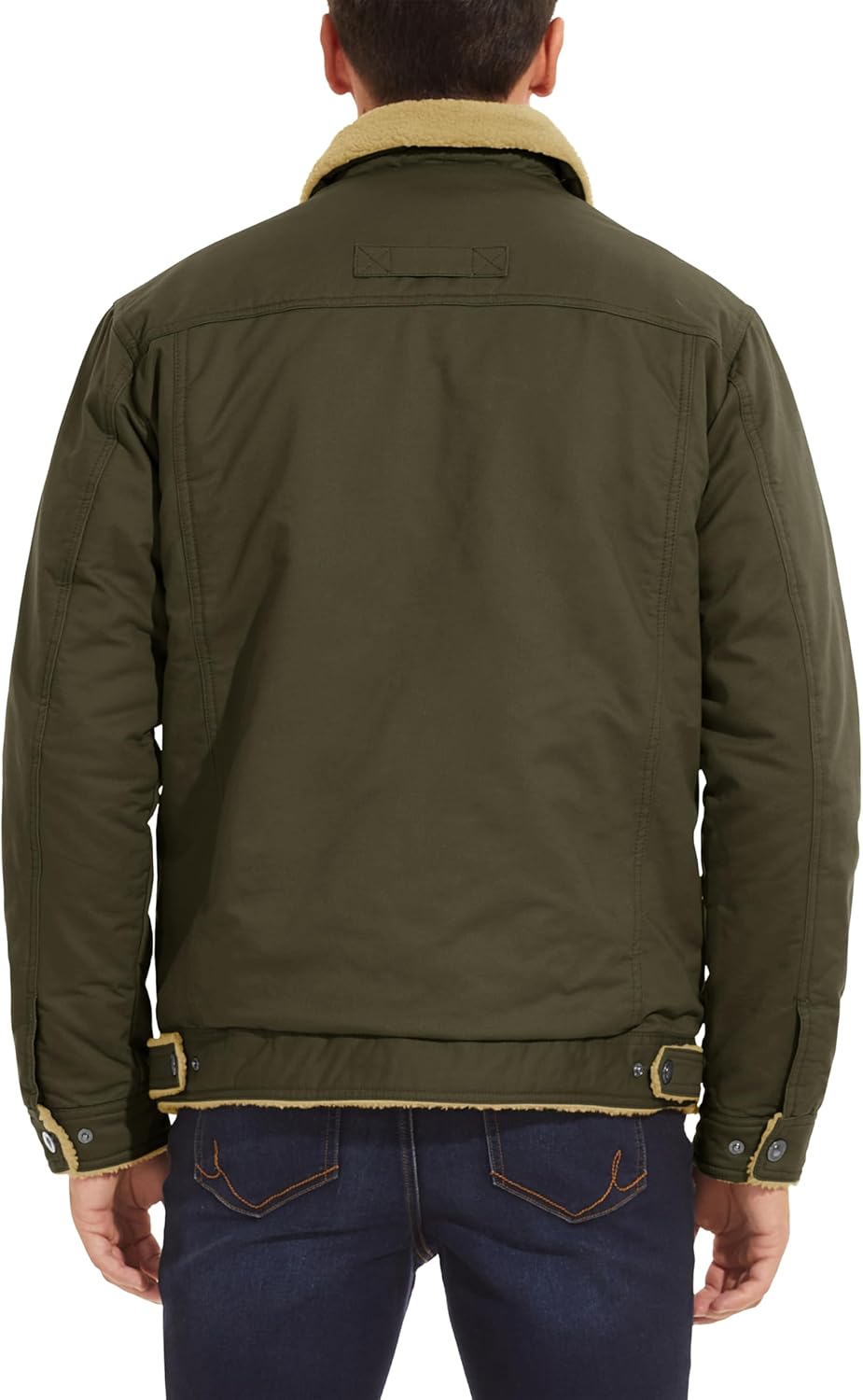 MAGNIVIT Men's Cotton Cargo Jacket Winter Sherpa Fleece Lined Work Jacket Coats with 5 Pockets - Image 7