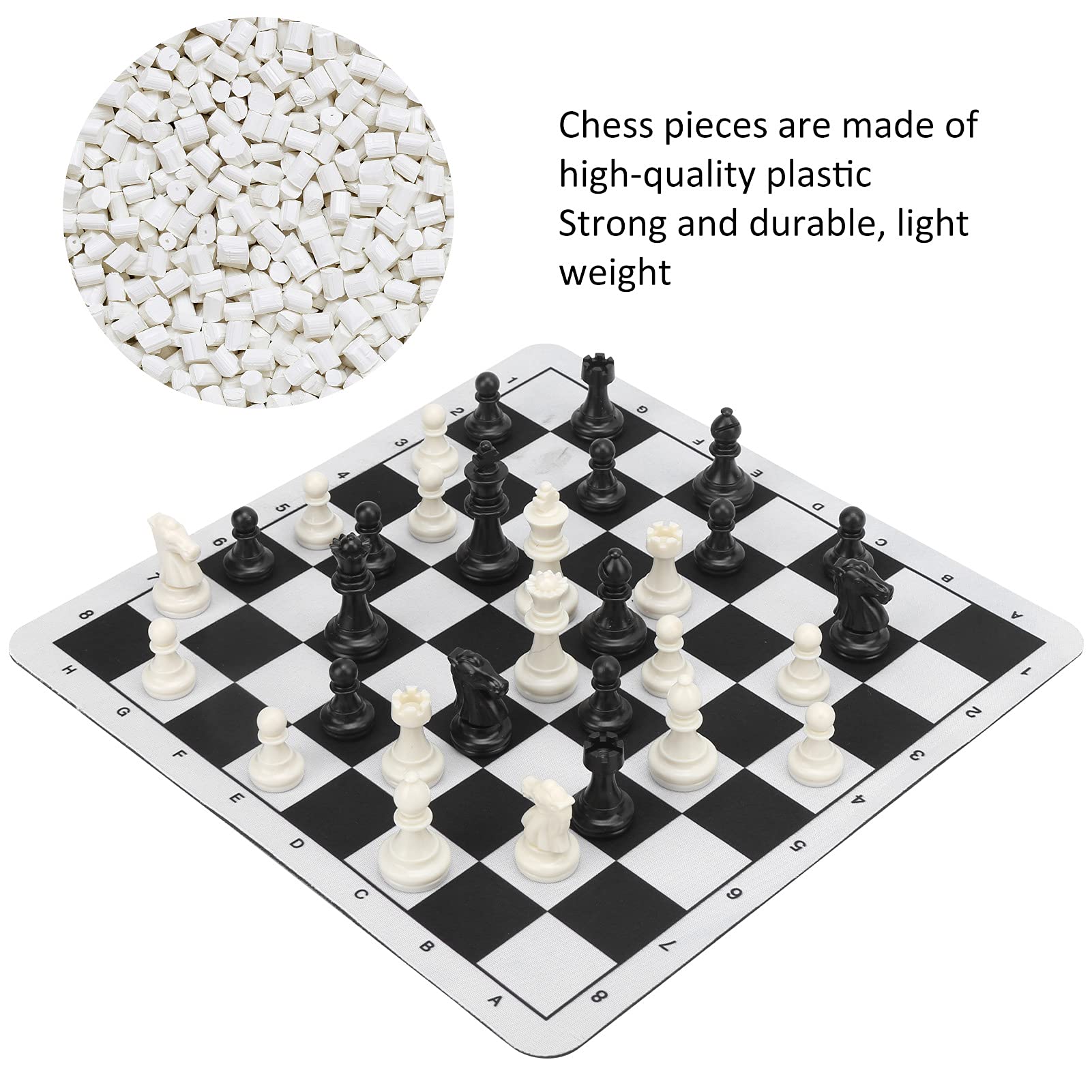 Brrnoo Jeu d'échecs Géant d'extérieur, Jeu 'échecs Standard International, Grand 'échecs, Grand 'échecs en Plastique avec échiquier