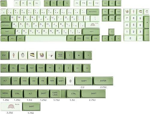 Miniatura 3 de Juego de teclas Matcha PBT de 122 teclas verdes para juegos, juego de teclas japonesas de perfil XDA Dye-Sub ANSI Layout para teclado Cherry MX