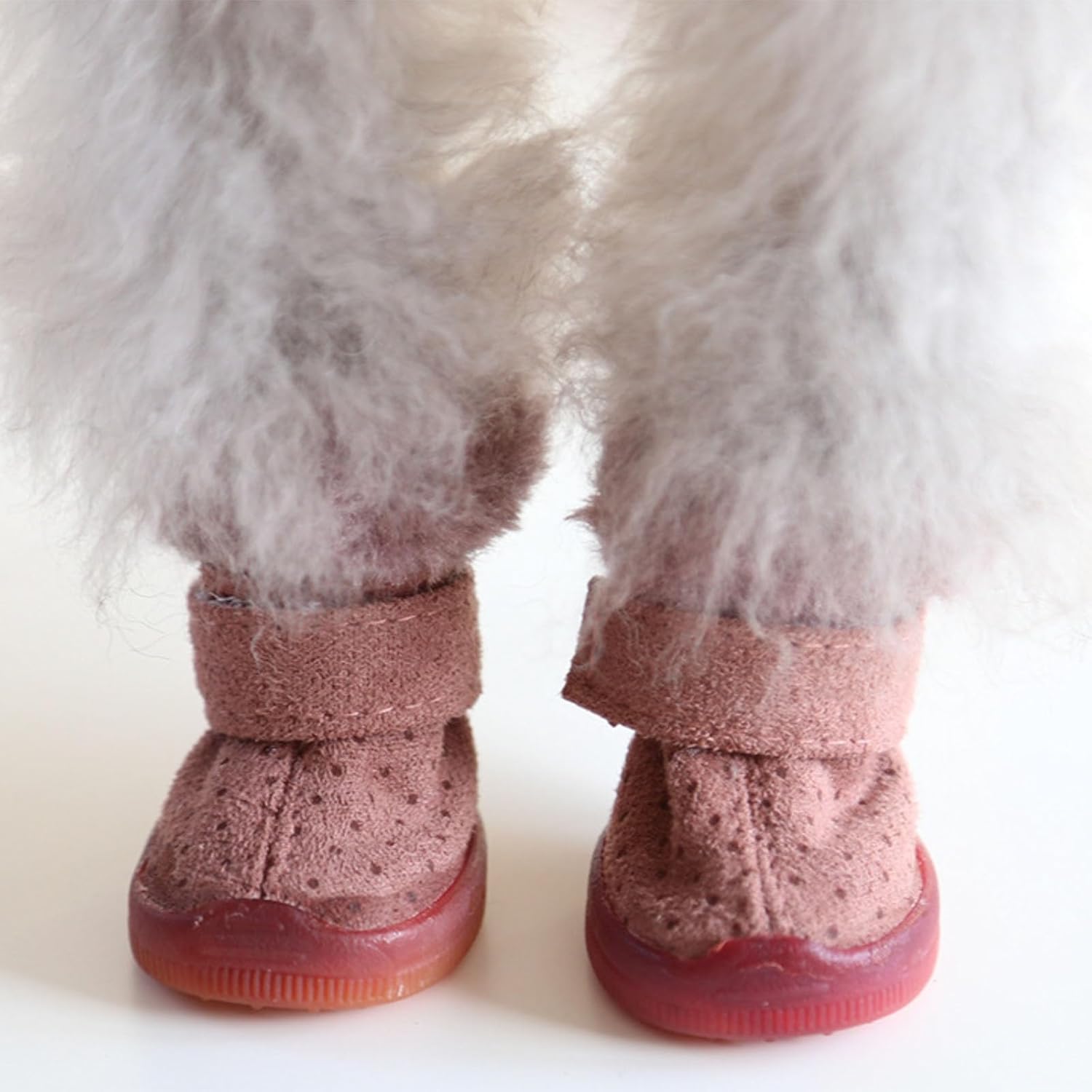 NovaEcho Double Strap Warm Boots Snow Boots Teddy Cotton Shoes Warm Bichon Pet Casual Shoes Dog Tendon Bottom Wear-Resistant Cotton Boots Pet Shoes
