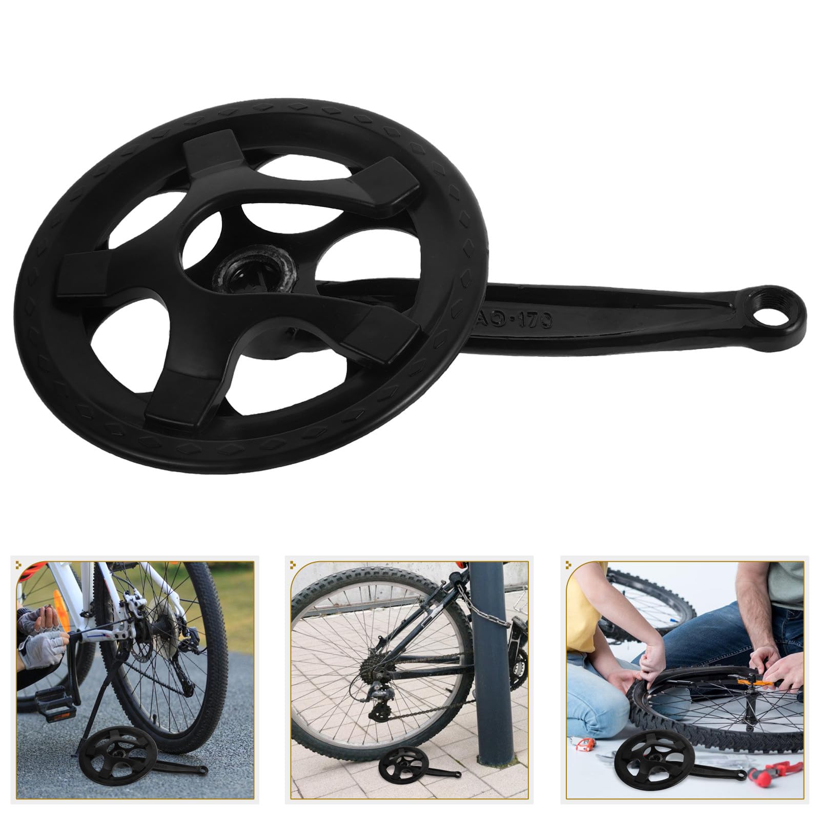 Toyvian Pédalier de Vélo à 36 Dents Mono Vitesse Double Cache-chaîne Noir | Acier au Carbone, Compatible Vélo de Route, Installation Simple, Lot de 1 Pièce