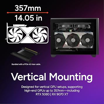 Cooler Master NR200P V2 Mini-ITX PC Case Ready, SFX Fit PSU Ready to Install, 280mm AIO Support, 357mm Vertical GPU Mount, Designed Ready Nvidia RTX 5090 | AMD RX 9070 XT, Tempered Glass, DIY